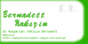 bernadett makszim business card